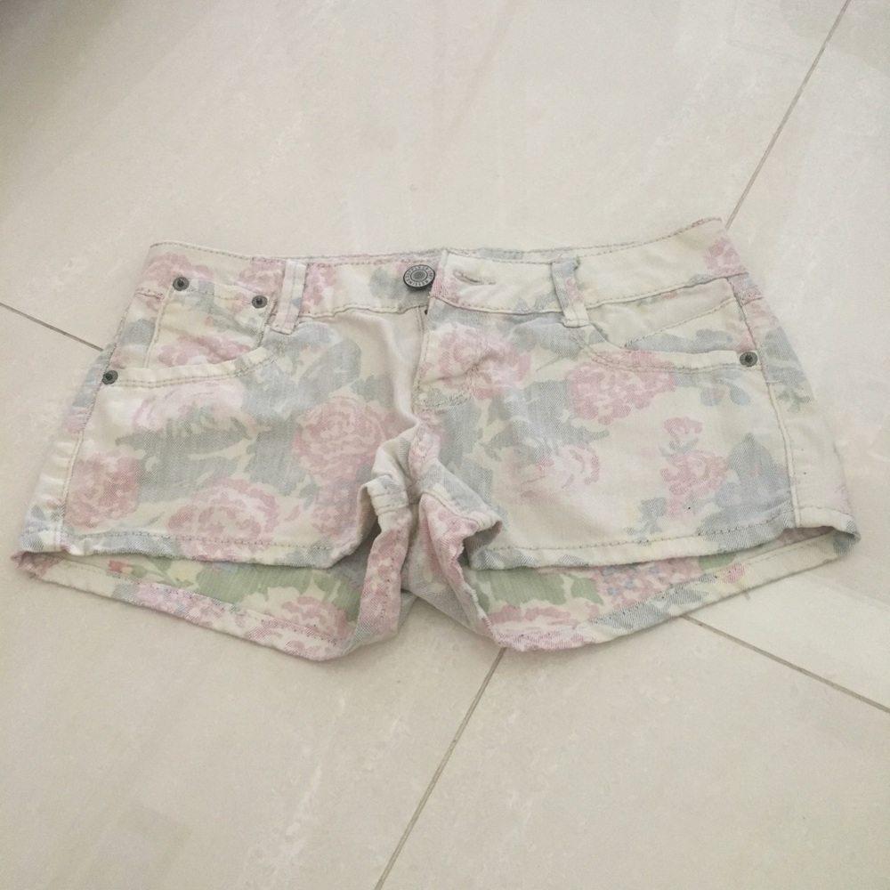 Off-White Floral Jean Shorts